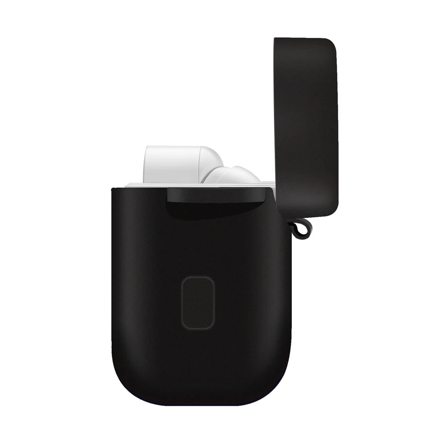 black Силиконовый чехол для наушников с карабином для Xiaomi Airdots Pro Bluetooth беспроводная гарнитура защитный чехол - Цвет: black