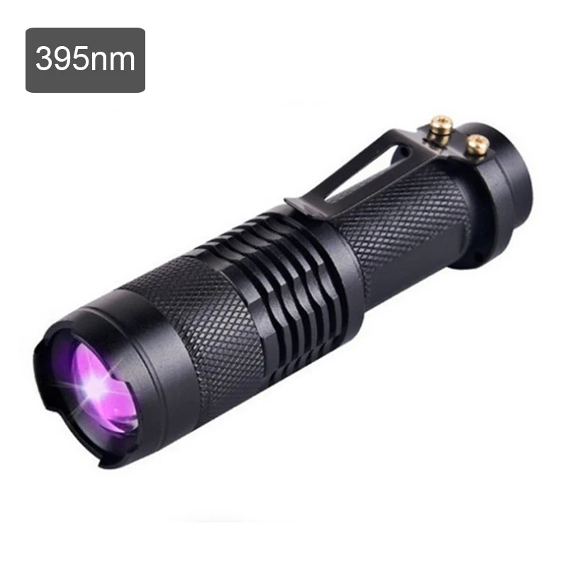 395 Flashlight Ultra Violet Light With Zoom Function Mini UV Black Pet Urine Stains Detector Scorpion Use AA/14500 battery | Освещение
