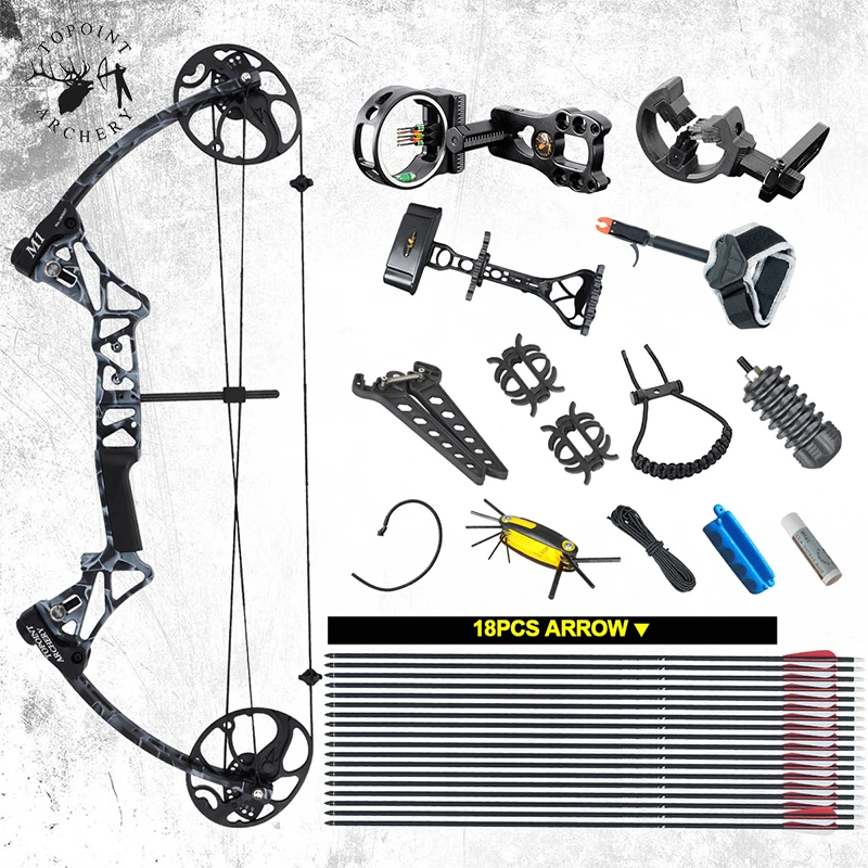 

19-70 lbs Archery M1 Compound Bow Set Right Hand IBO320FPS CNC Bow Riser BCY String For Outdoor Training Shooting Accessories