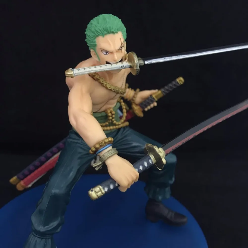 Anime 15CM One Piece 20th Anniversary Blue Zoro PVC Figure Collectible Model Toys Doll Gift | Игрушки и хобби