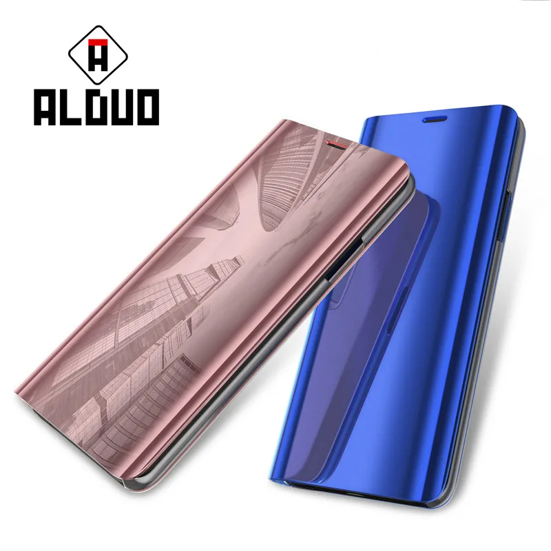 ALANGDUO зеркальный флип чехол для телефона Samsung Galaxy S8 S9 Note 8 9 S7 S6 край держатель
