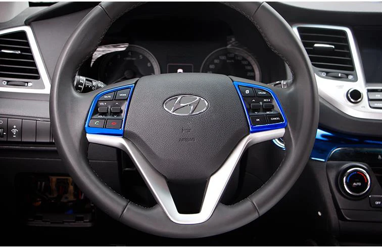Из нержавеющей стали материал крышки рулевого колеса Кнопка Крышка для hyundai Tucson аксессуары