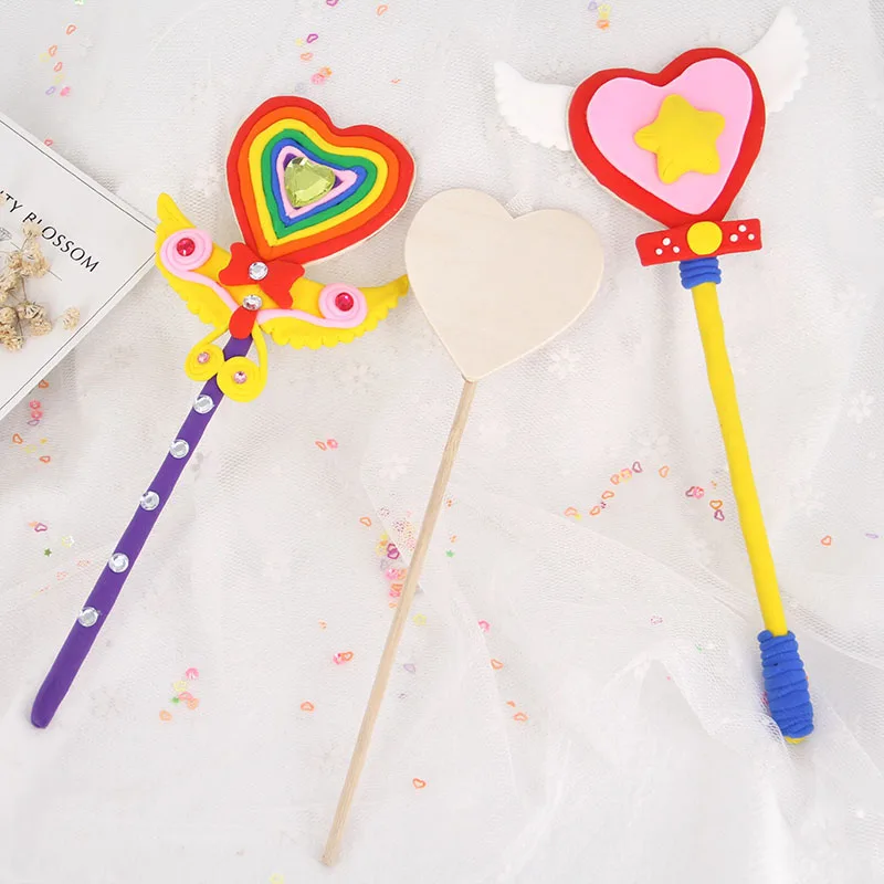 SZ STEAM Children's Handmade DIY Paint Drawing Toy Wooden Magic Stick Snowflake Clay Hand Painted Wand SZ3126 | Игрушки и хобби