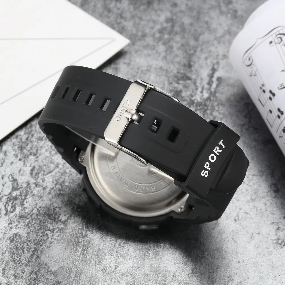 Лучший бренд OHSEN модный стиль кварцевые цифровые мужские часы 50 м для плавания