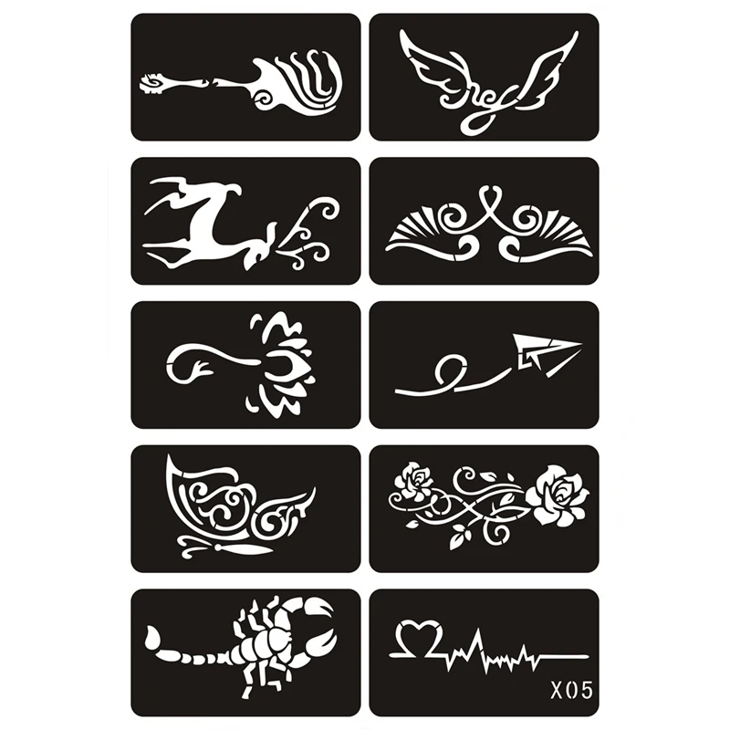 10 шт. трафареты для татуировок с маленькими цветами женщин девочек детей рисунок