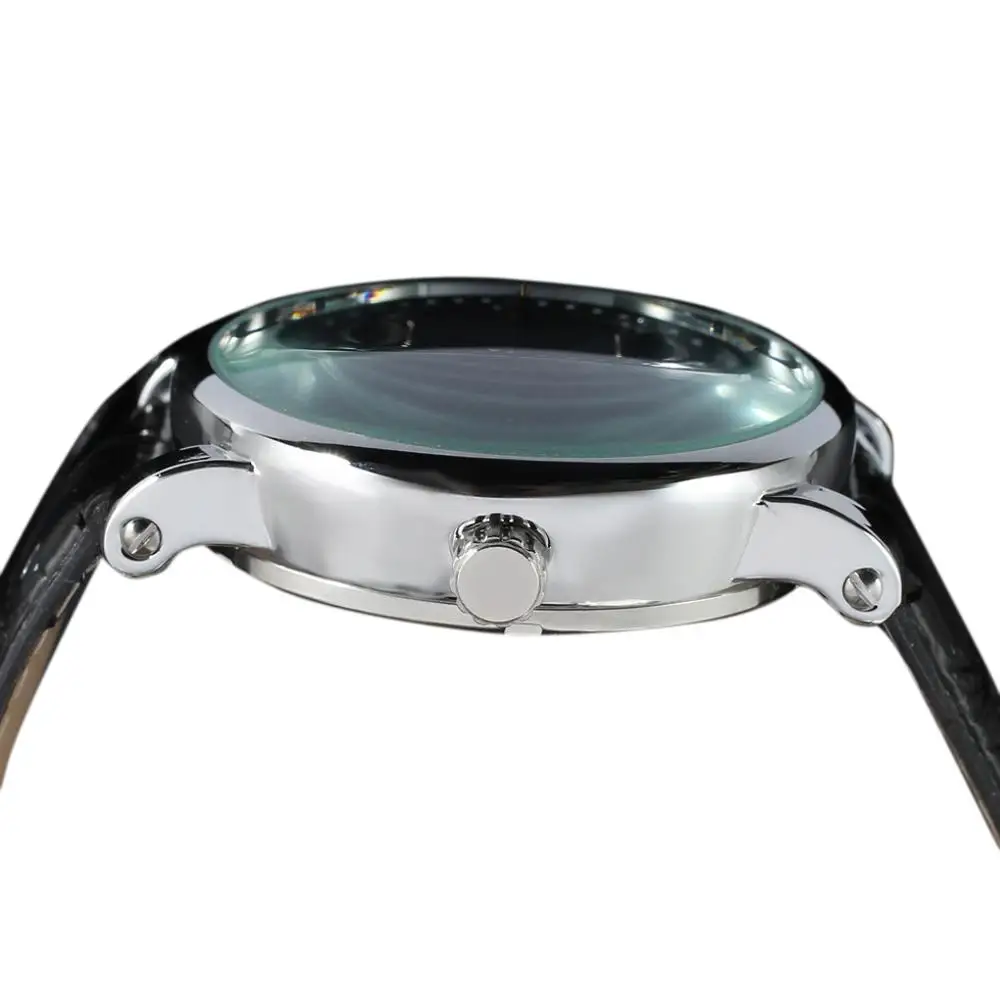 Часы FORSINING белые классические с тремя стрелками без номера календарем и ремешком