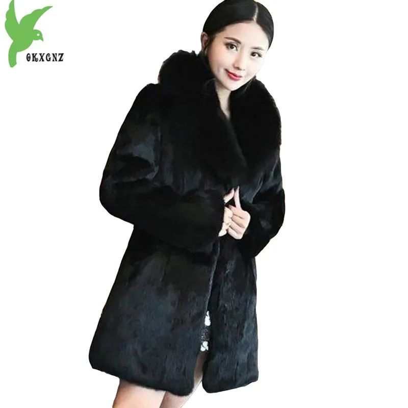 Пальто из искусственного меха для женщин зима 2018 новинка большие размеры S-6XL