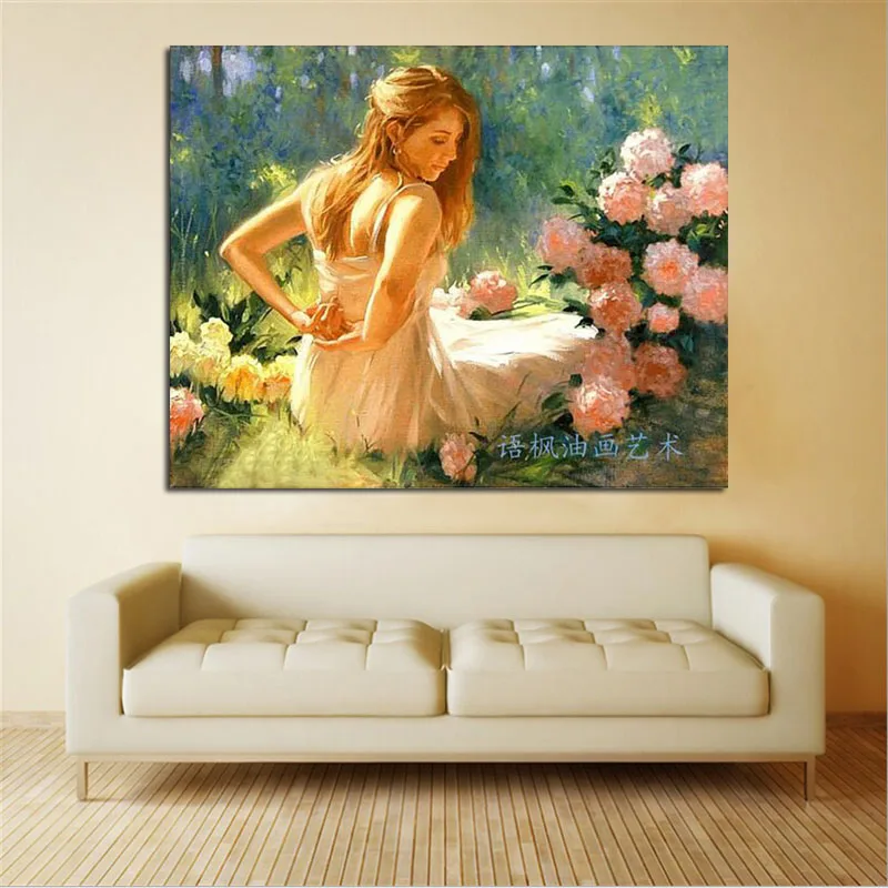 Ручная роспись маслом на холсте декоративные настенные картины для девочек и