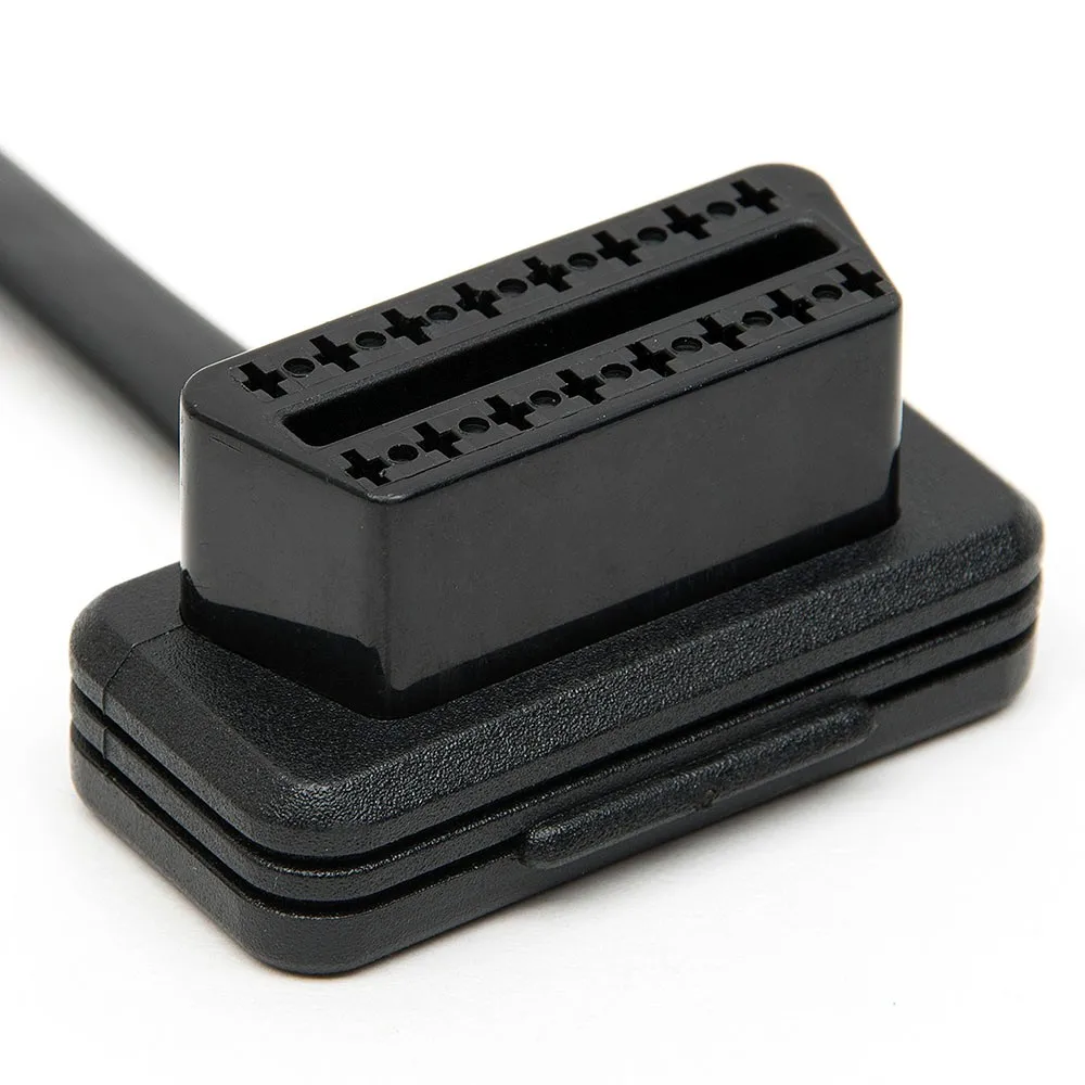 Плоский тонкий как лапша OBDII OBD2 16Pin ELM327 мужчин и женщин Локоть удлинитель OBD 2 авто