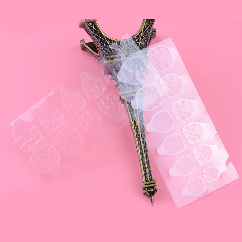 

20pcs/lot Clear Double-side Glue Sticker Transparent Flexible Plastic 240 tips Fake Nail Tips Adhesive Nail Glue
