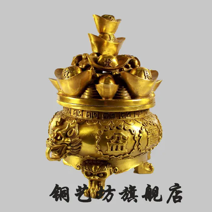 11 авиапочту Китая (China бронзовая чаша сокровище Единорог головка богатства