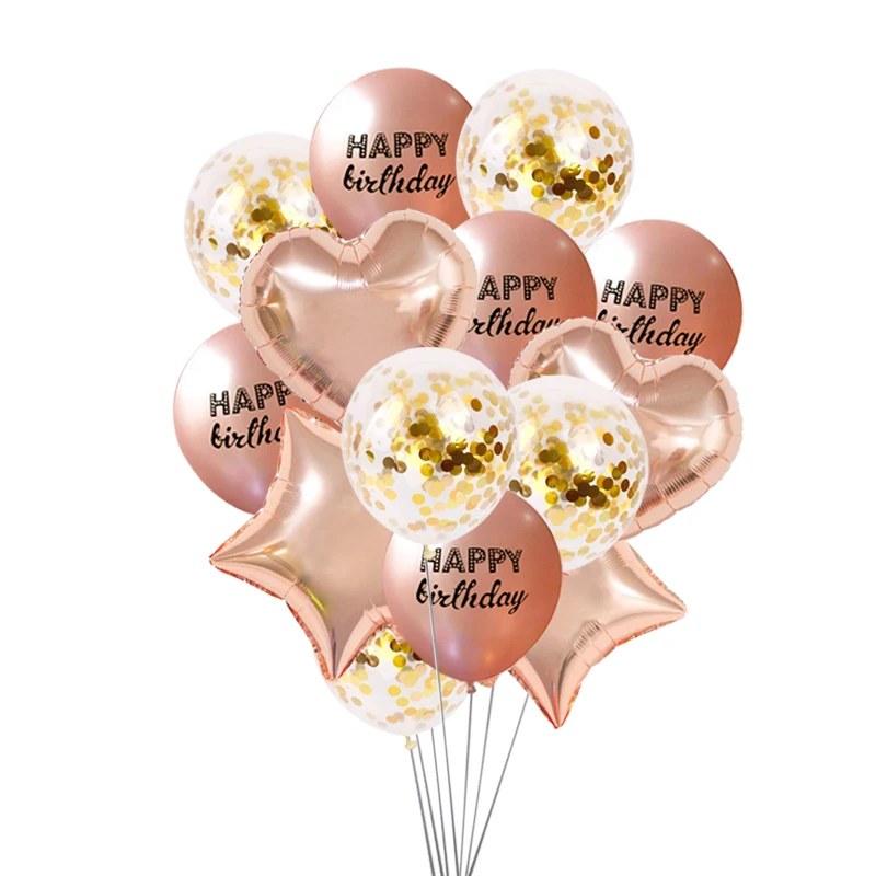 Chicinlife Rosegold 0-9 цифры шар с днем рождения сердце шар взрослых юбилей 1st украшения для свадьбы и дня рождения поставки
