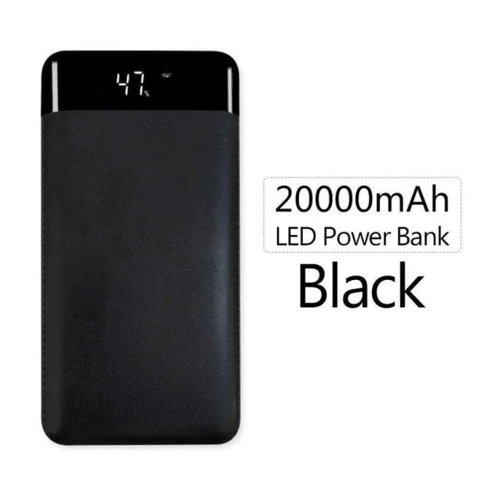 Внешний аккумулятор power Bank 20000 mAh для портативного зарядного устройства USB для телефонов с быстрой зарядкой, светодиодный аккумулятор для Android Iphone, зарядное устройство Xiaomi