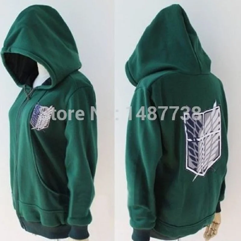 Кигуруми косплей аниме Атака Титанов Косплей костюмы толстовка зеленый черный