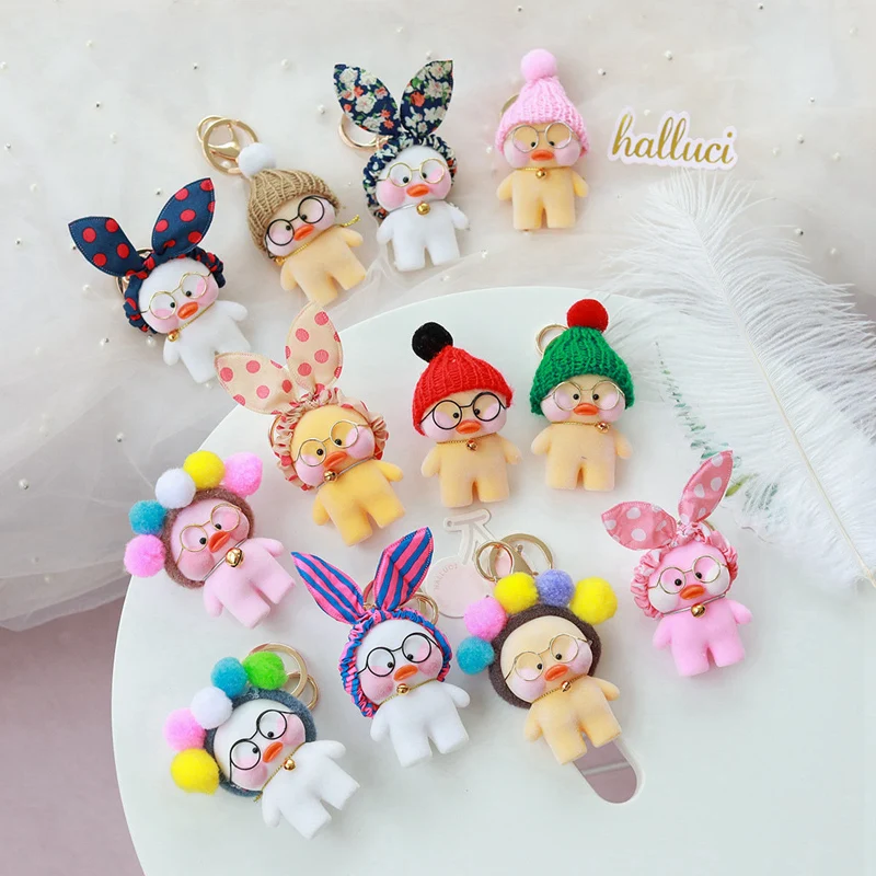 8 см Lalafanfan милый брелок Подвеска Игрушка Kawaii кафе мини желтая утка фигурка брелок сумки украшения игрушки для детей
