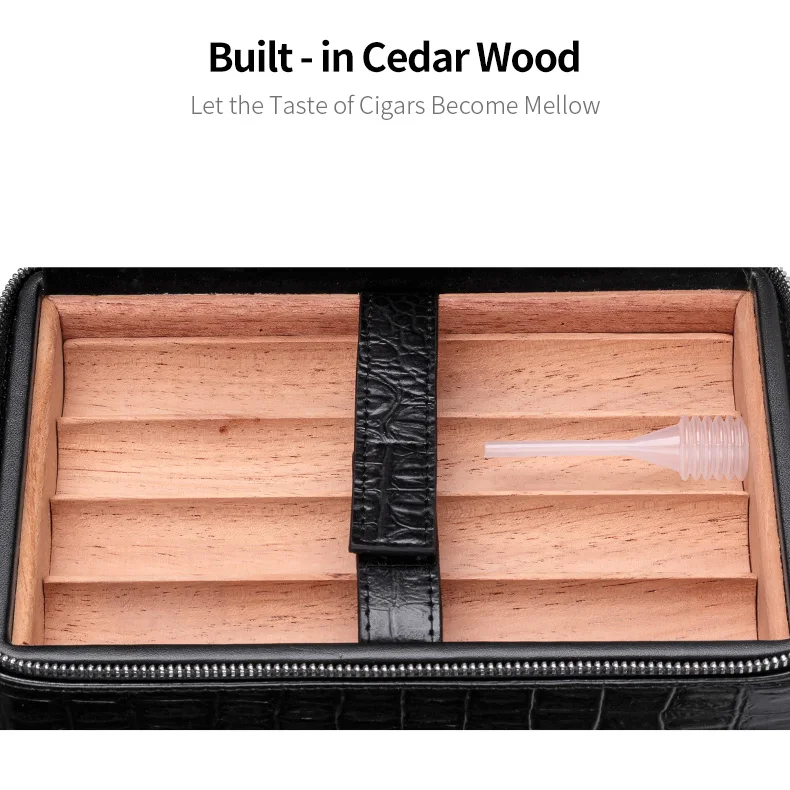 Cohiba портсигар Humidor портативный кедровый деревянный кожаный дорожный набор с увлажнителем Подарочная коробка(без зажигалки резак) CLA-T113-1