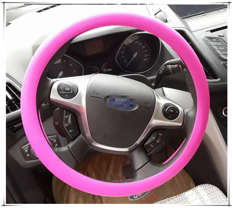 Автомобильный силиконовый чехол на руль аксессуары для ford focus 2 3 nissan qashqai volvo xc90 honda