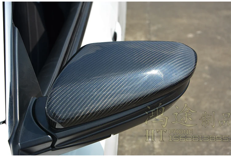 Настоящие глянцевые накладки на зеркало заднего вида из углеродного волокна для