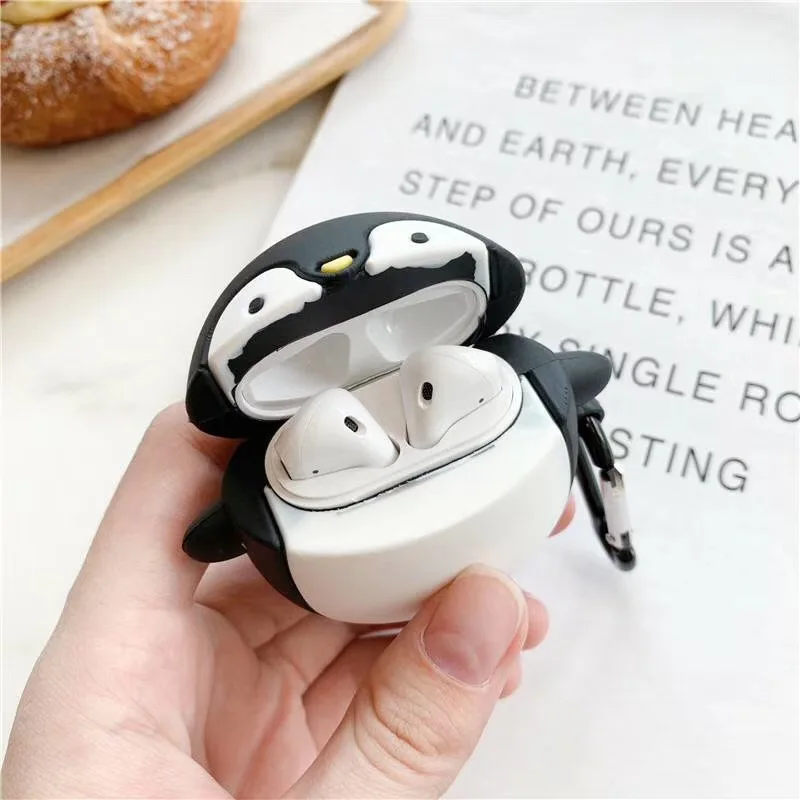 Милый пингвин Bluetooth гарнитура силиконовый чехол для Apple Airpods1 2 Наушники зарядная