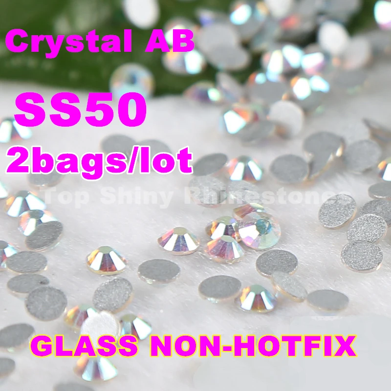 Стразы для дизайна ногтей 2 упак./лот 144 шт./лот ss50 (9 5 10 мм) Crystal AB /Clear без горячей