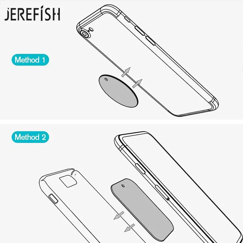 JEREFISH 2 комплекта запасных металлических пластин с клейкой поверхностью для любых