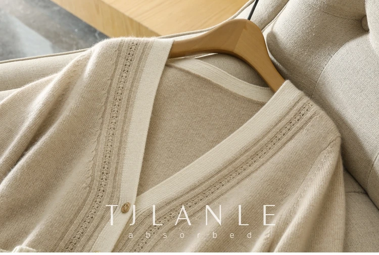 2019 New Autumn And Spring V-Neck Cashmere Sweater Knit Cardigan Wild Female Coat Slim |
