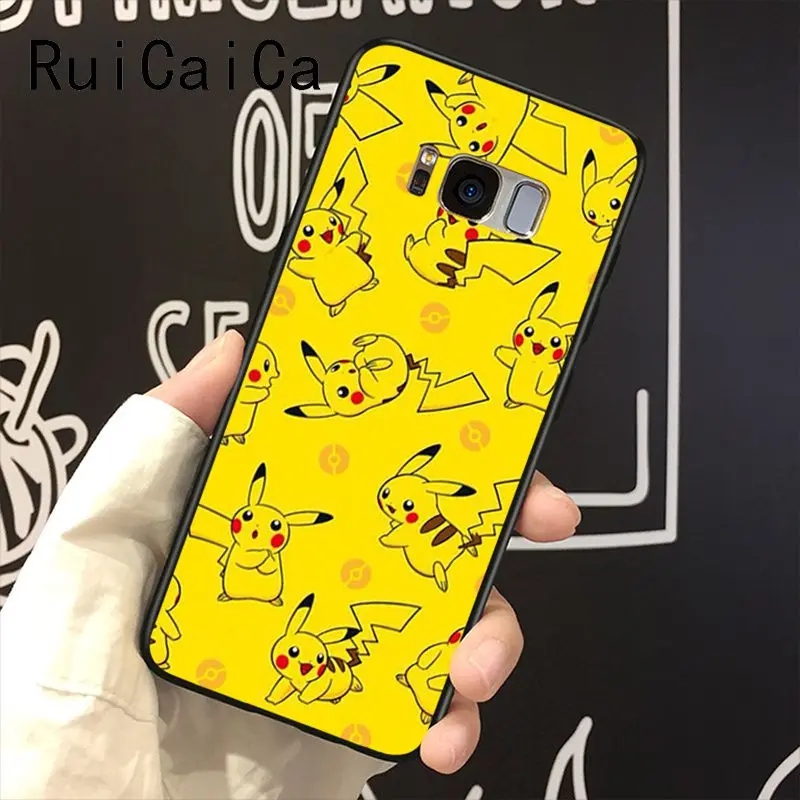 Чехол для телефона RuiCaiCa pokemons Evee pika чехол Samsung Galaxy S8 S7 edge S6 plus S10 S9plus | Мобильные