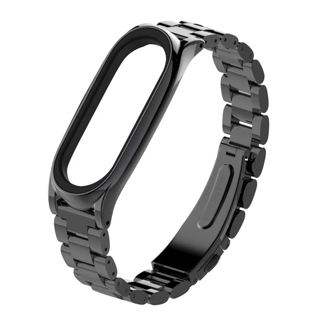 Ремешок из нержавеющей стали для xiaomi mi band 3 металлический браслет смарт-часов 4