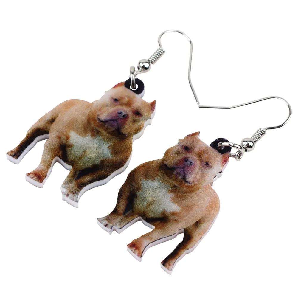 WEVENI акриловые висячие серьги с собаками стоя американский питбултерьер большие