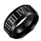 Мужское кольцо с римскими цифрами Caxybb, черное коктейльное кольцо из нержавеющей стали, Свадебные украшения с буквами