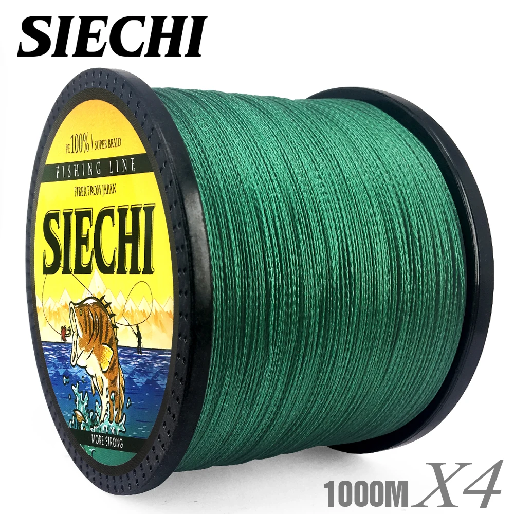 

SIECHI Fishing 4 Strands 1000M PE Braided Fishing Line Saltwater Weave Carp Fishing Cord Pesca Wire 12-83LB