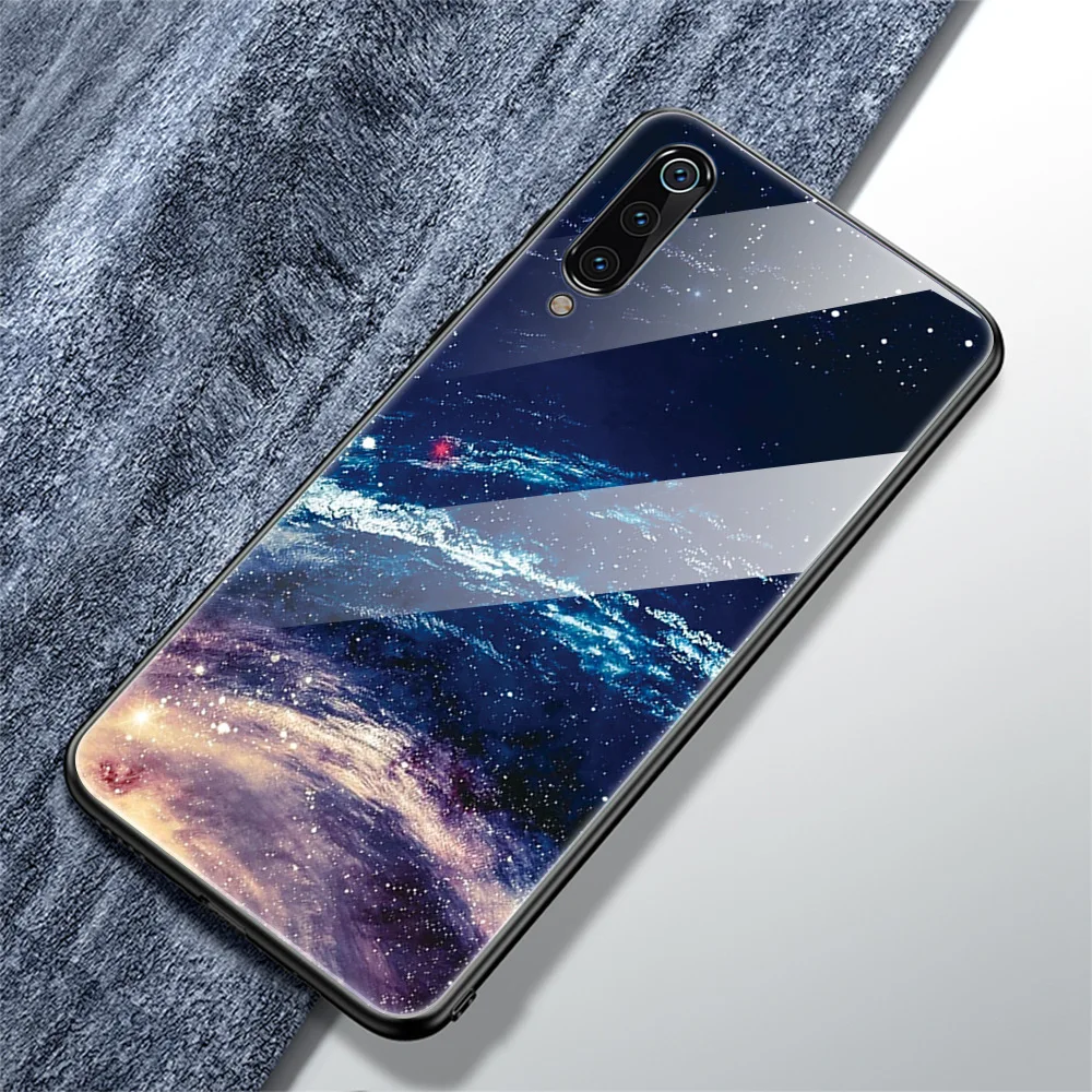 Красный mi 7 Note 7 Pro Note 6 Pro Red mi K20 Pro Red mi 6 Pro mi 9T mi 9 mi 8 mi x3 чехол противоударное покрытие звездное пространство закаленное стекло чехол