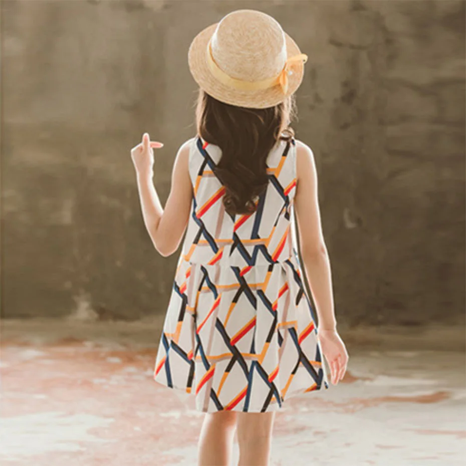 Dresses For Girls Sleeveless Vetement Children Girl Casual Style Dress Teenage Clothes 6 8 10 12 13 14 Year | Детская одежда и