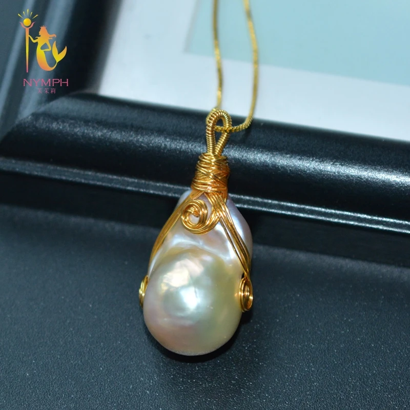 NYMPH Большой барокко Жемчуг изящное подвесное ожерелье жемчужные ювелирные