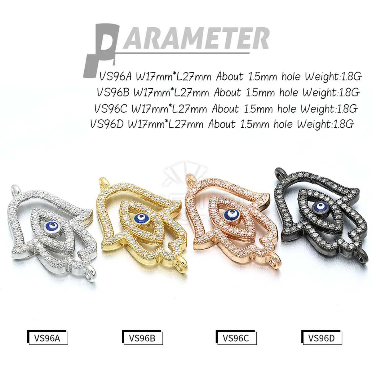 Palm and Eye Charm Cubic Zirconia Bracelet Accessories .Micro-inlay Zirconia.Color Durable Jewellery | Украшения и аксессуары