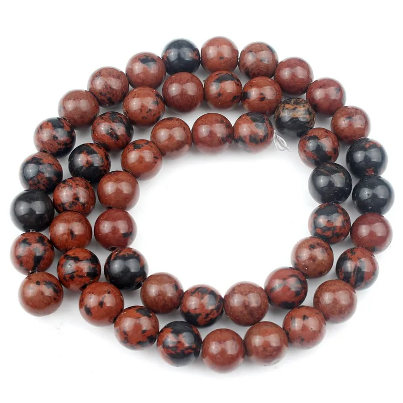Оптовая продажа натуральный камень из коричнево-красного обсидиана круглые