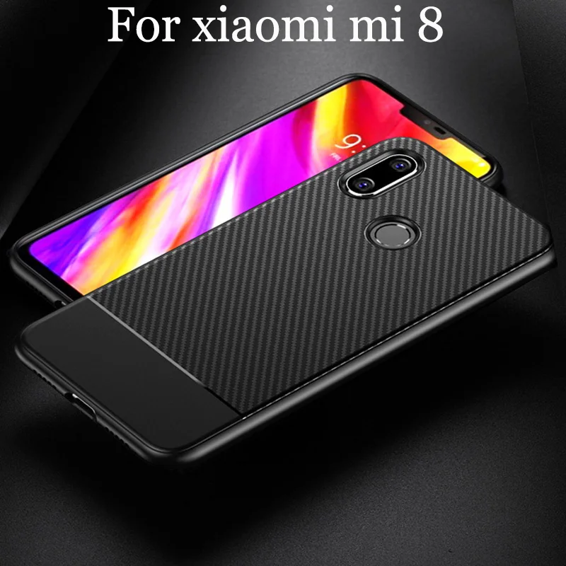 

2 шт. для xiao mi 8 чехол для xiao mi 8 чехол из углеродного волокна узор ТПУ Мягкая задняя крышка для xiao mi 8 mi8 чехлы для телефонов оболочка