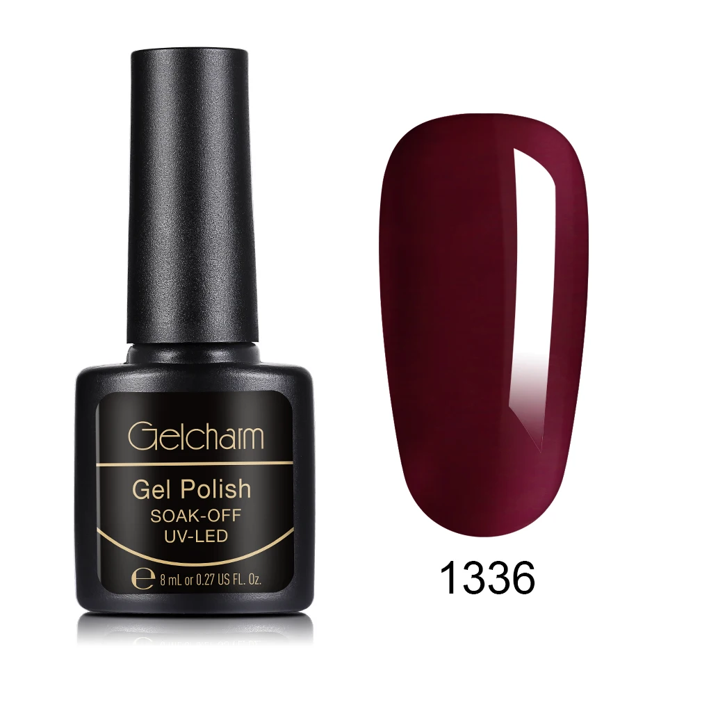 1336 8ml Pure Color Nail Polish Soak Off Semi Perment UV LED Glue Nail Polish Lucky Lacquer Top Base Primer Hybrid Stamping Paint - Цвет: 1336