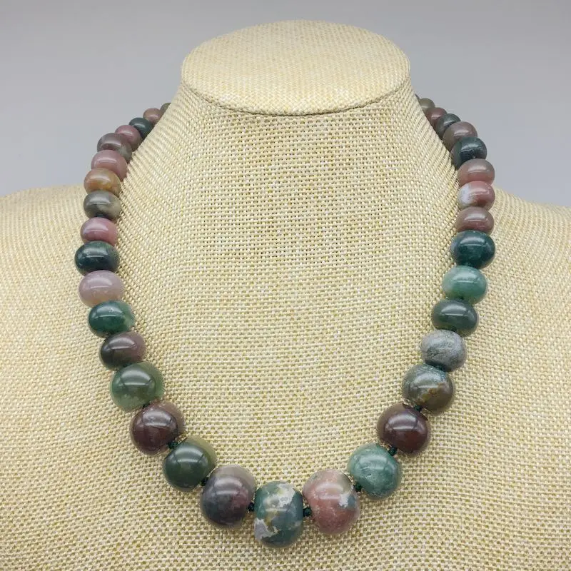 17 Цвета женское Короткое ожерелье из природного камня бисера Градуированный