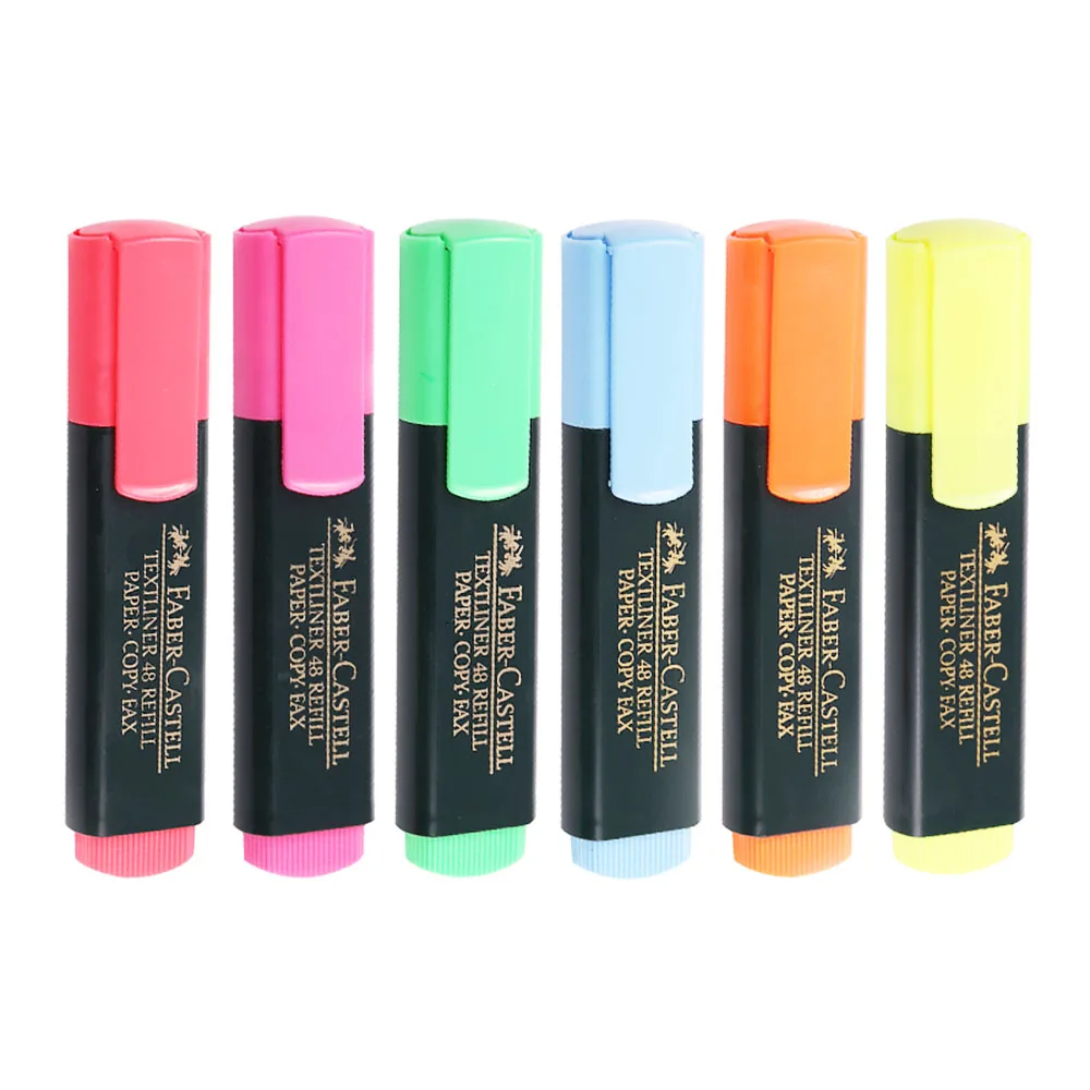 Full set of 6 colors Faber Castell флуоресцентные цвета пера Mark штрихи на поразительное - Цвет: Full set of 6 colors