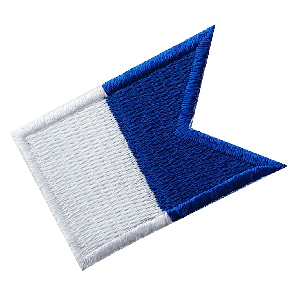 Blue White Дайвер вниз флаг/Альфа флаг патч Рюкзак жилет мешок значок на замену дайвинг погружение Утюг-на вышитые аксессуары - Цвет: Blue White