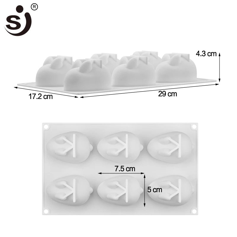 Силиконовые 3D формы SJ с 6 отверстиями искусственная форма для торта инструменты