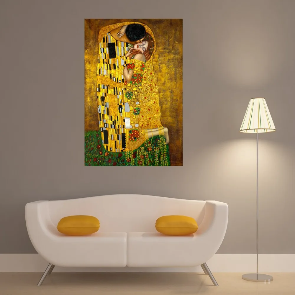 Gustav Klimt The Kiss холст Художественная печать постер настенные картины для украшения