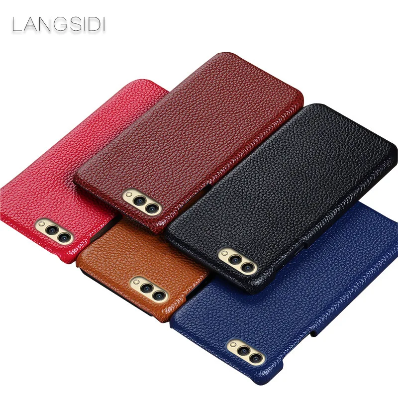 

Luxury For Huawei Wheat6 case Cow Leather back cover litchi texture phone case