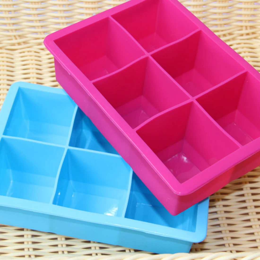 1 шт. 6 отверстий большой кубик льда форма квадратной формы силиконовый поддон для