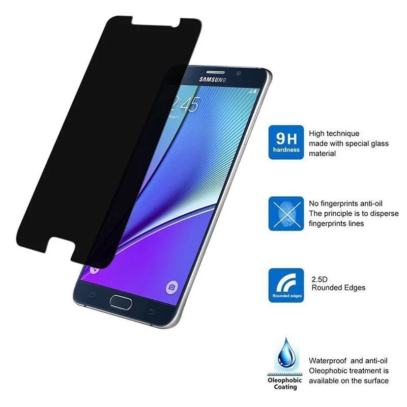 Закаленное защитное стекло для Note 5 4 3 ЖК экрана с защитой от шпионов Защитная