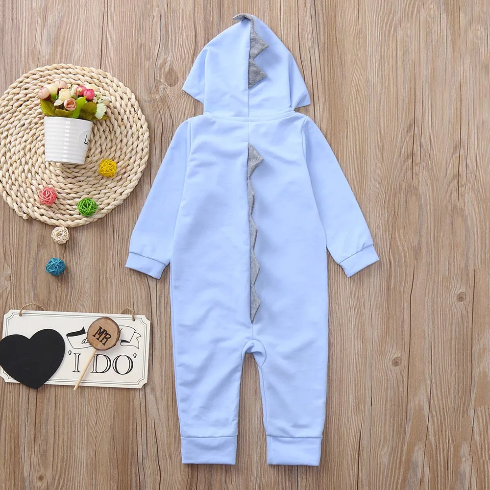 Комбинезон для новорожденных зимний комбинезон с капюшоном и рисунком динозавра