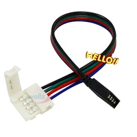 5pcs no soldering 4pin cable pcb board wire to 4 pin female adapter 10mm 5050 rgb led strip light connectors