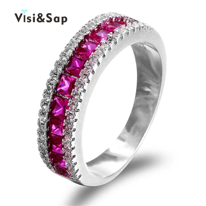 

Eleple Dove Blood Stone Rings For Women Wedding bands cubic zirconia ring White Gold color vintage fashion Jewelry VSR212