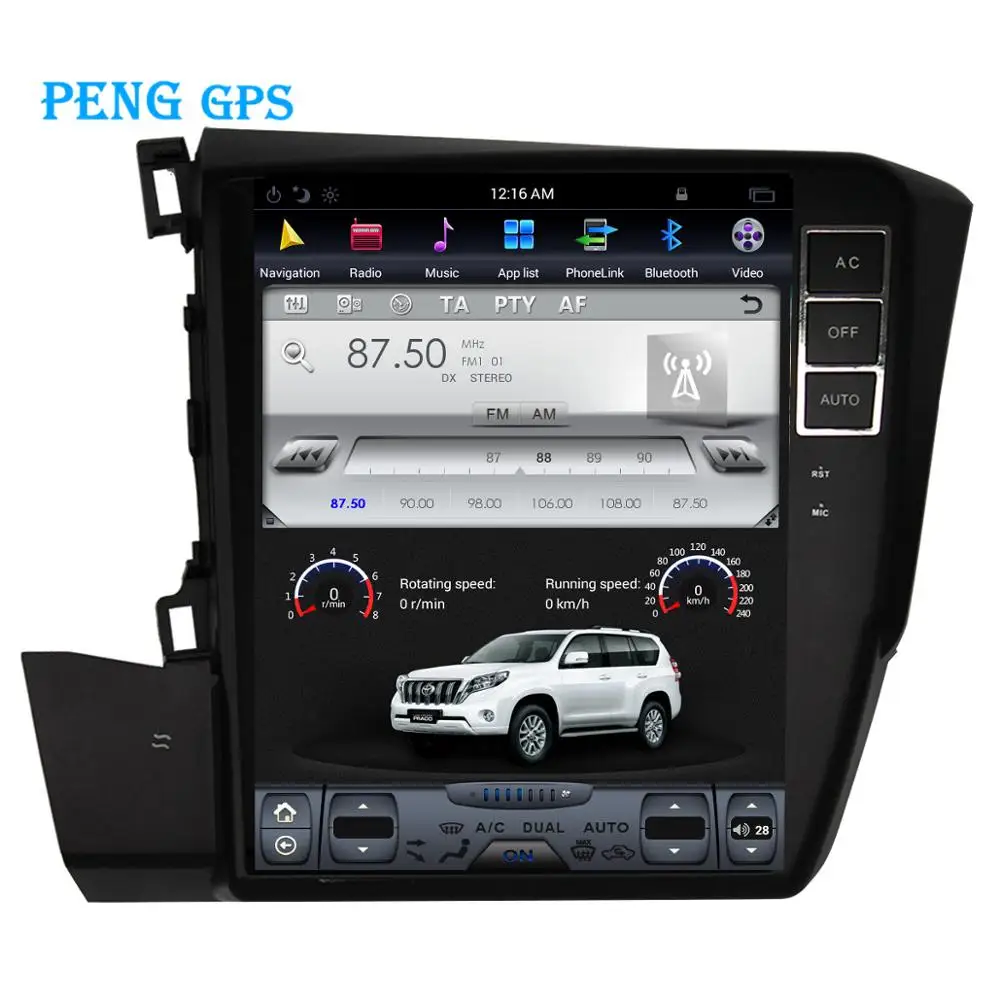 Автомобильный радиопроигрыватель экран Tesla для Honda Civic 2012 + GPS навигация